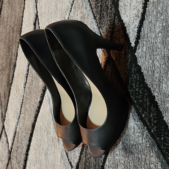 CHESS CITY CLASSIFIED BLACK PEEP-TOE HEEL PUMP STILETTO SHOE SIZE 8.5 - Picture 4 of 12